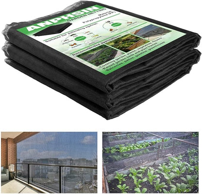 ANPHSIN Stronger Garden Mesh Netting - 10 x 20 ft PP Nanocomposite Bird Net Barrier, Mosquito Netting Screen for Outdoor Plants Vegetables Patios Balconies Terraces, Shading Rate 33% (Black)