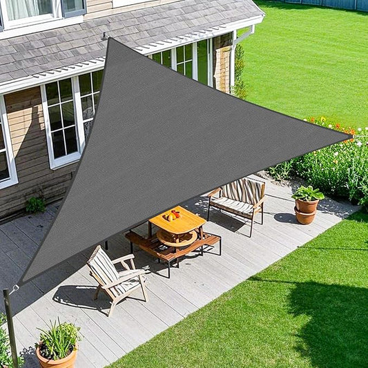 Amagenix Sun Shade Sail 10'X10'X14.1' Curved Edge Outdoor Shade Canopy Dark Grey Breathable 95% UV Block Shade Cloth for Patio Garden Backyard (We Make Custom Size)