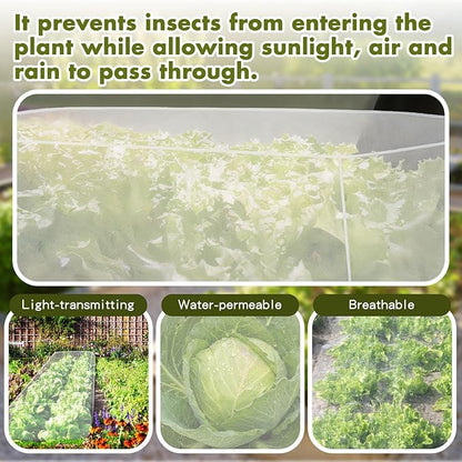Woanger 3 Pack 6 x 3 x 2 ft Heightening Garden Netting for Raised Beds Plant Covers Garden Protection Fine Mesh Bird Netting with Drawstring for Protection Seedlings Vegetable Plant(77" x 41" x 25")