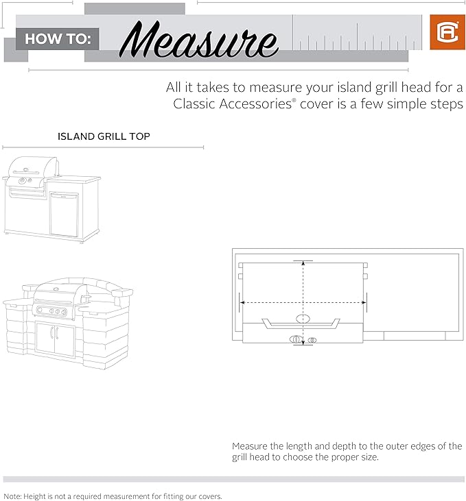 Classic Accessories Veranda Water-Resistant 37 Inch Island BBQ Grill Top Cover
