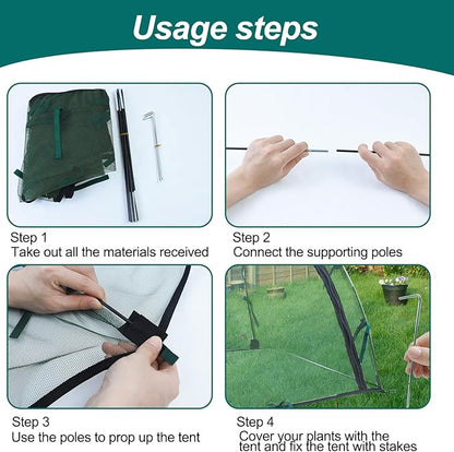 2pack Pest Guard Cover,22.8x22.8x22.8 Inches Garden Mesh Plant Cover Insect Bird Barrier Netting Mesh Outdoor Mesh Plant Enclosure Plant Tent Cover Pest Protection Guard for Fruit Vegetables