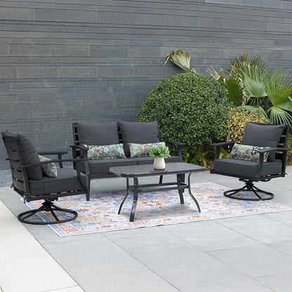 Aoodor Outdoor Chair Cushion, 22 x 24 Inch Water-Resistant, Fade-Resistant Olefin Frbric Patio Seat Cushions with Removable Cover and Adjustable Straps for Outdoor Furniture, Set of 2, Charcoal