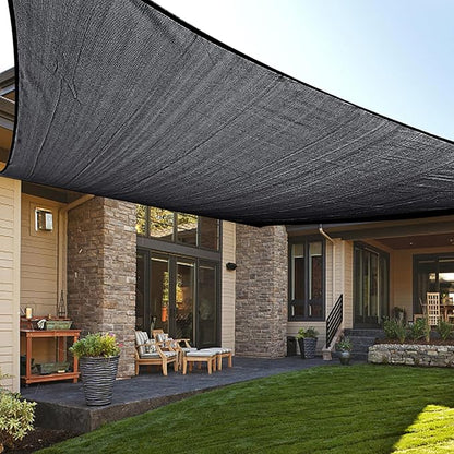 LOVE STORY 10' x 10' Sun Shade Sails Rectangle Patio Sunshades Canopy for Outdoor Garden Backyard, Graphite Grey