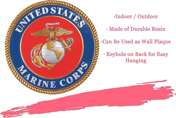 Spoontiques - Garden Décor - U.S. Marines Stepping Stone - Decorative Stone for Garden