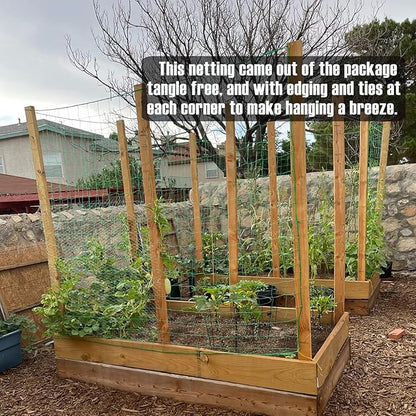 Trellis Netting, Heavy-Duty Garden Grow Netting for Climbing Plants, Outdoor Indoor Net for Cucumber, Tomatoes, Beans, Clematis, Fruits & Vegetables, Climbing Vining Plants (32.8' x 6.6'Ft)