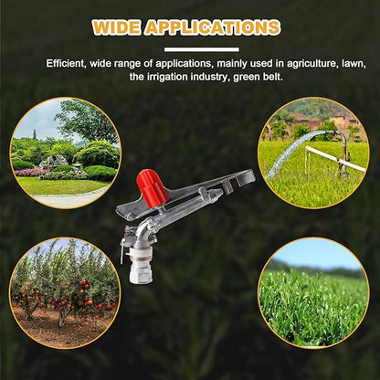 1.5" Agriculture Farm Irrigation Sprinkler Lawn Sprinkler Irrigation Spray Gun Large-Area Watering Spray 360° Rotary Farm Lawn Garden Irrigation, Pack of 2