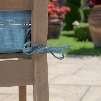 Arden Outdoor Deep Seat Cushion Set (4-Pack), 24 in x 24 in, Weather-Proof, Rain-Proof, Fade Resistant Patio Cushion for Chair, Sofa, and Couch French Blue Linen Stripe