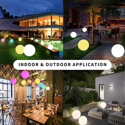 Censinda LED Glowing Ball Light, 10-Inch Cordless 16 Color Changing and 4 Light Modes Kids Night Light, Rechargeable and Dimmable Mood Lamp with Remote Control, Perfect for Home Yard Accent Decor