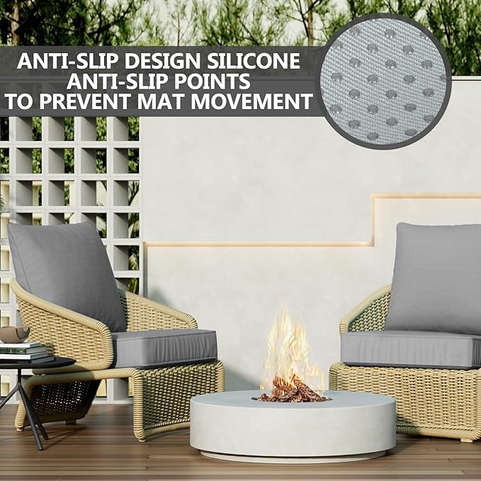24" x 24" x 6" Outdoor Deep Seat Cushions Set - 2 Set Waterproof & Fade Resistant Patio Furniture Replacement Cushions, Non-Slip Outdoor Cushions Fit Loveseats, Couches, Chairs, and Sofas.