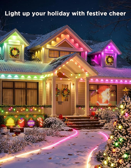 Govee Permanent Outdoor Lights 2, 50ft RGBIC Outdoor Lights with 36 LED Lights, IP67 Waterproof, 100 Scene Modes with 40lm White for Outdoor Decorations, Works with Alexa, Google Assistant, Black
