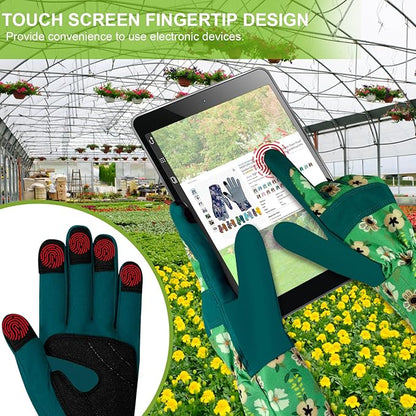 Long Gardening Gloves for Women Thorn Proof Leather Garden Gloves Breathable Working Gloves for Women Yard Outdoor