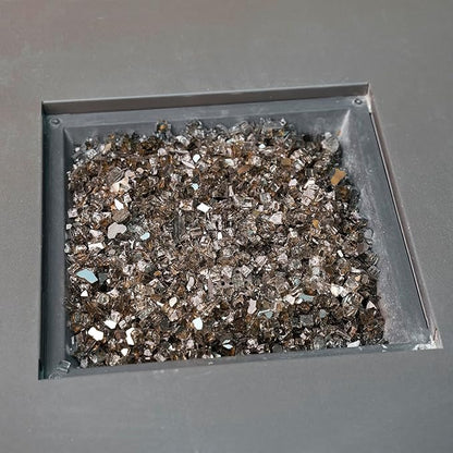 Skyflame High Luster 10-Pound Fire Glass for Fire Pit Fireplace Landscaping, 1/2-Inch Bronze Reflective Reflective