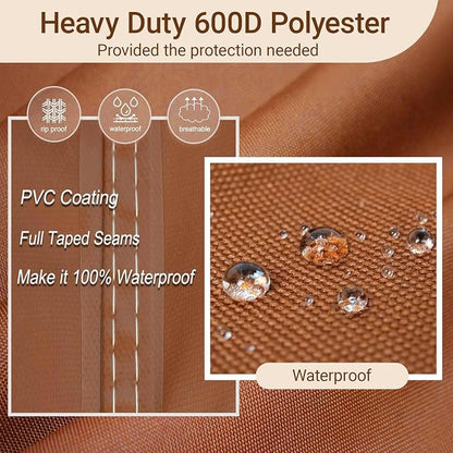 NettyPro BBQ Grill Cover 56 inch Heavy Duty Waterproof Outdoor 2-3 Burners Gas Grill Cover for Outside Weber, Char-Broil, Brinkmann, Nexgrill Barbecue, Brown