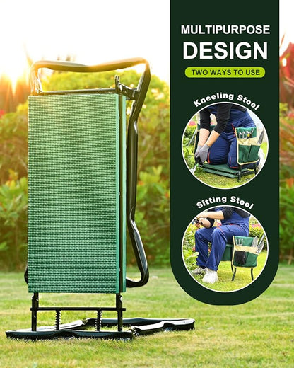 KVR Garden Bench for Kneeling and Sitting Foldable Garden Kneeler and Seat Heavy Duty, Gardener Gifts Ideas for Women Mom Grandma