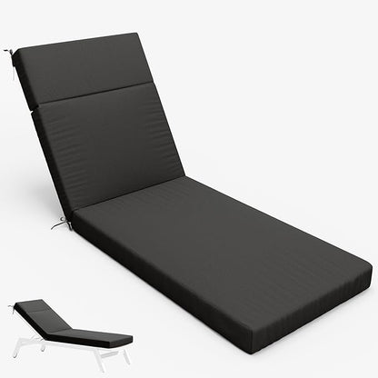 Chaise Lounge Cushion for Outdoor Furniture, Waterproof Fade and Tear Resistant Lounge Deck Chair Cushions for Patio Lawn Pool Resort Hotel