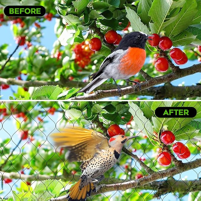 FEED GARDEN Deer Netting Deer Fence Netting, 7 x 200 Feet for Garden Protection Reusable Protective for Plants Fruit Trees Vegetables Against Birds and Other Animal