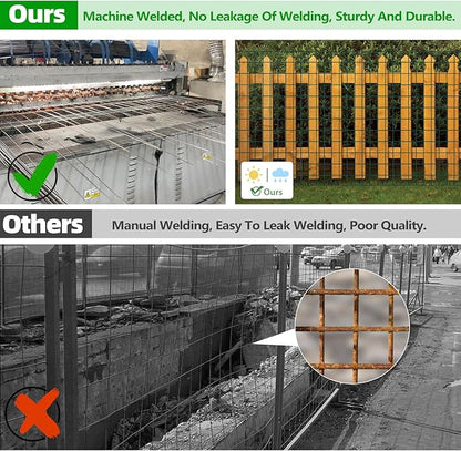 Welded Wire Fence, 50ft(L) x 36inch(H) PVC Coated Wire Fencing for Dog, 2 Inch x 3 Inch 16GA Fencing for Chicken, Anti-Rust Roll Metal Wire Mesh Fence for Yard Vegetable, Green
