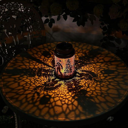 Cooo 2 Pack Solar Lanterns Outdoor Waterproof Wild Man Rose Gold Solar Pathway Lights Landscape Path Lights Christmas Lights Gifts for Women Mom Grandma for Garden Yard Patio Backyard Porch Decor