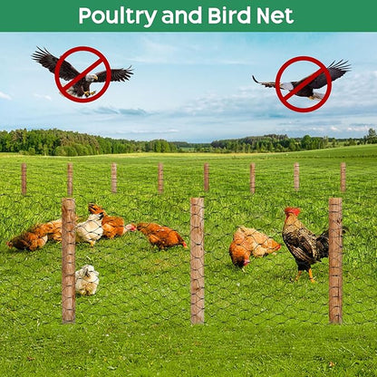 Unves 13 x 50 Ft Bird Netting for Garden, Heavy Duty Fruit Tree Garden Netting Protect Fruit Trees and Vegetable Plants Against Birds and Other Animals