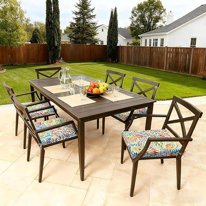 LVTXIII Outdoor Chair Cushions 19"x19"x2" Pack of 2, Water-Repellent Square Corner Memory Foam Seat Cushions with Ties for Garden Patio Furniture, Paisley Multi