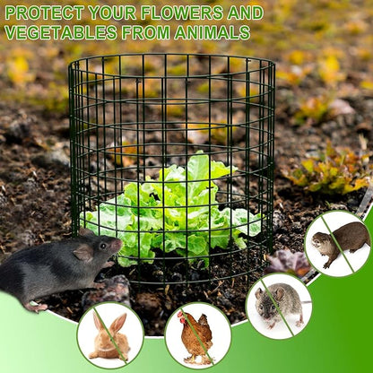 30Pcs Plant Protector from Animals: 10 Pack Metal Mesh Plant Cages to Keep Animals Out - Garden Protection Bunny Barricades from Chicken Squirrels Rabbits for Flowers Vegetables