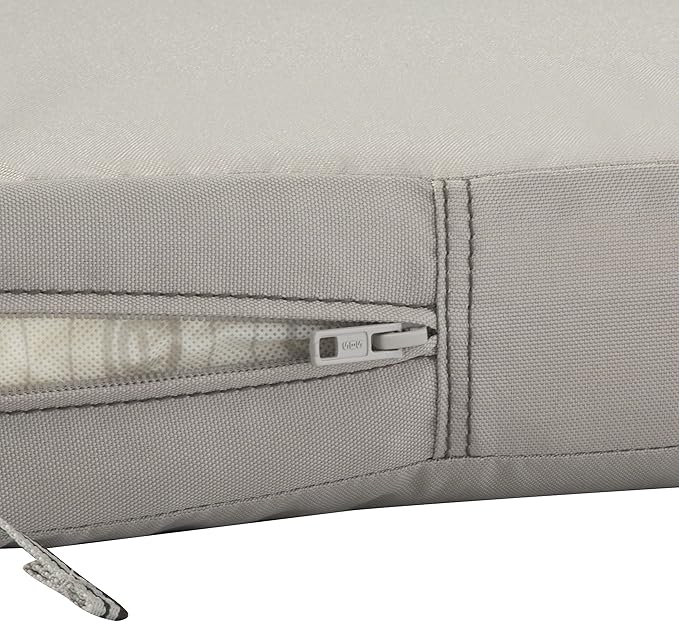 Classic Accessories Ravenna Water-Resistant 72 x 21 x 3 Inch Patio Chaise Lounge Cushion, Mushroom, Patio Cushion