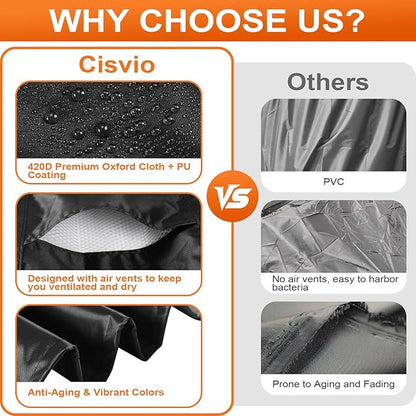 Patio Furniture Cover Rectangle 64"(L) x 56"(W) x 28"(H), Custom Heavy Duty 420D Waterproof Outdoor Cover with Drawstring & Buckles for Table Chair Garden, Black