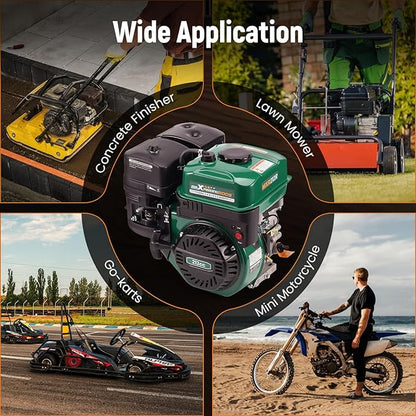 maXpeedingrods 7HP 212cc Gas Engine, 4 Stroke OHV Horizontal Shaft Gasoline Engine, Shaft 3/4" (19mm) Diameter, Shaft 3/16" Keyway for Go-Karts Compressors Lawn Mowers Water Pumps