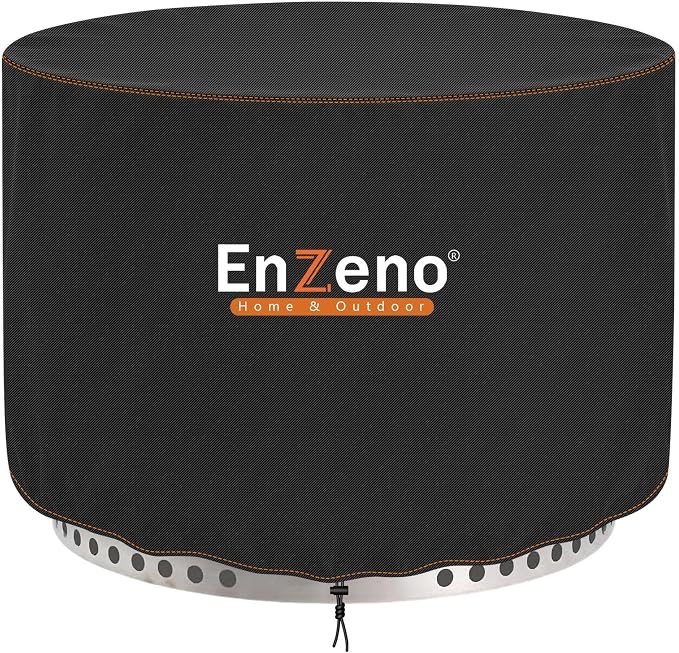 Enzeno Fire Pit Cover Round for Solo Stove Yukon 30-32",Waterproof Oxford Cloth Fire Pit Cover,Fits for Gas/Table/Bowl Fire pits - 33" D X 18" H