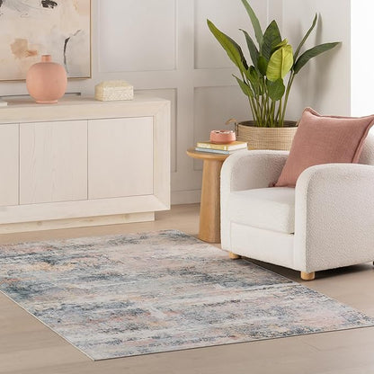 Dash & Albert Blaire Mineral Machine Washable Rug, 4 X 6 Feet, Multicolored Graphic Pattern