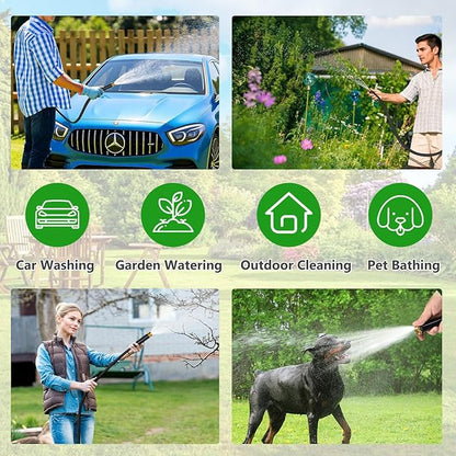 Garden Hose100FT, Lightweight & Flexible Water Hose,Non-Expanding,3/4" GHT Leak-Proof Metal Fittings, Non-Expanding, Kink-Free, Portable, Wear-Resistant for Yard, Lawn, Garden Use
