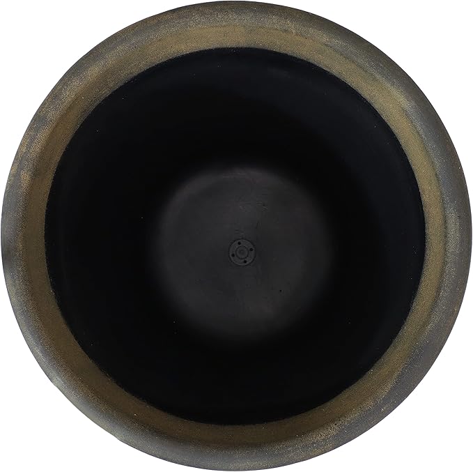 Sunnydaze 19.5-Inch Arabella Large Plastic Pot for Plants - Outdoor Double-Walled Polyresin Large Plastic Planter with Drillable Drainage Holes - Sable - 4-Pack