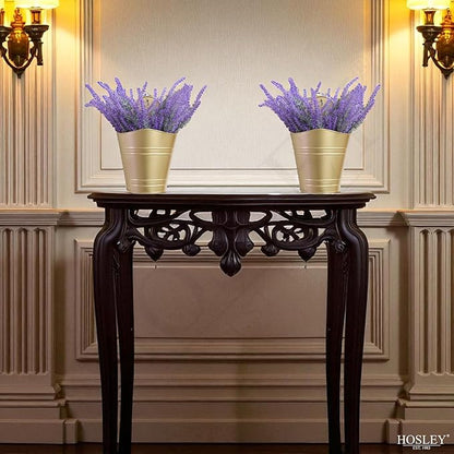 Hosley Set of 2 Gold Wall Planter with PVC Linner 6.25" L x 4" W x 10" H, Ideal Gift for Floral Arrangements Wedding Home Office Party DIY Indoor Outdoor Garden Patio