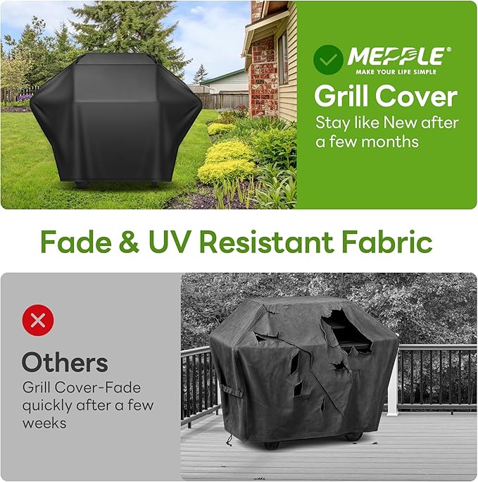 Grill Cover 65 Inch for Outdoor Gas BBQ Grill,Waterproof Fade Resistant Anti-UV Barbecue Grill Cover & Weather Protection BBQ Cover for Griddle Outdoor,Compatible with Weber Nexgrill Charbroil