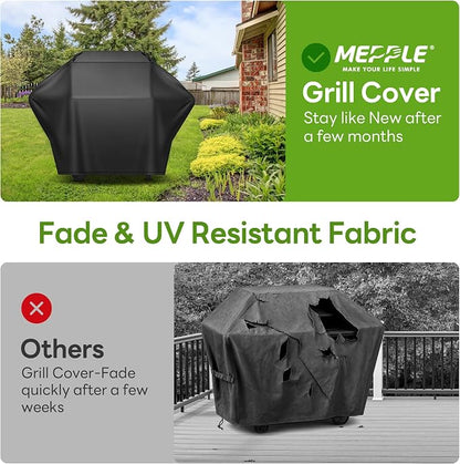 Grill Cover 60 Inch for Outdoor Gas BBQ Grill,Waterproof Fade Resistant Anti-UV Barbecue Grill Cover & Weather Protection BBQ Cover for Griddle Outdoor,Compatible with Weber Nexgrill Char-broil
