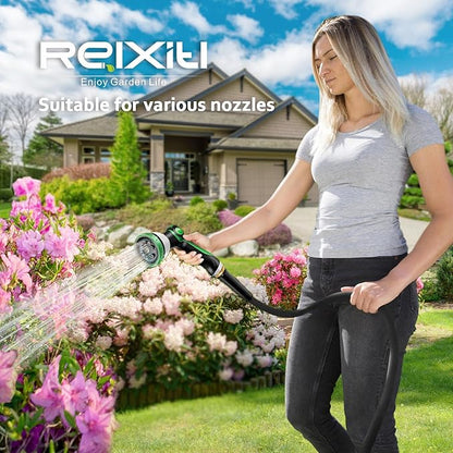 Garden Hose 25 FT, Heavy Duty Water Hose with Aluminum Fittings, Puncture Proof All-weather, Ultra-Lightweight and Flexible, Watering and Cleaning for Outdoor, Lawn