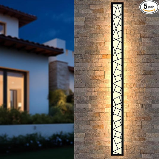 Outdoor Wall Lights 59.1inch Modern Outdoor Wall Sconce LED Long Wall Sconces Black Front Porch Light Waterproof Led Wall Light IP67 3000K Exterior Lighting fixtures