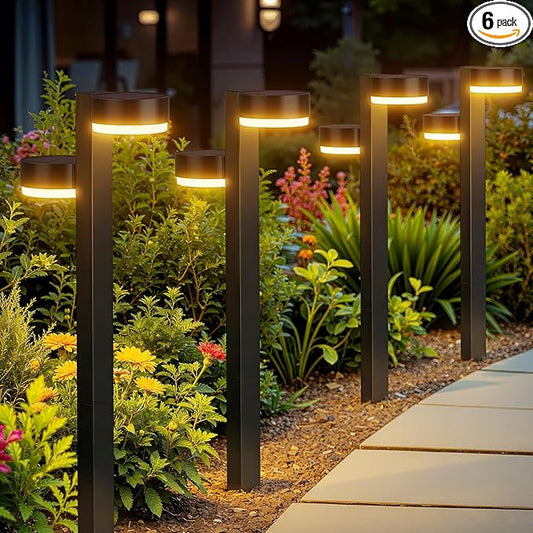 ELECLINK Solar Pathway Lights Outdoor Waterproof, 6 Pack with 12 Head Solar Lights Outdoor Super Bright Up to 15Hrs, Auto On/Off Garden Light for Yard Patio Path Walkway Driveway Outside Decor