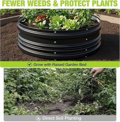 WORKPRO 3PK 2x2x1ft Outdoor Galvanized Raised Garden Bed Kit, Rust & Corrosion Protection, Easy Assembly, Safe Edge, Ideal for Vegetables & Flowers, Black
