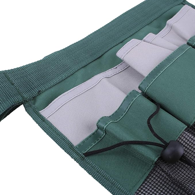Gardening Tool Waist Bag Belt Heavy Duty Oxford Tool Apron with 7 Pockets of Different Sizes and Depth (Green)