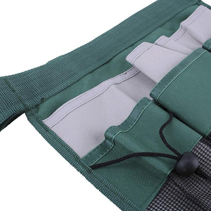 Gardening Tool Waist Bag Belt Heavy Duty Oxford Tool Apron with 7 Pockets of Different Sizes and Depth (Green)