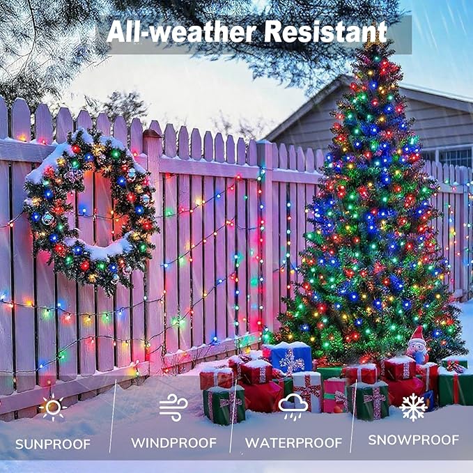 Upgraded 6 Pack 240FT 600 LED Solar Christmas Lights Outdoor Solar String Lights with 8 Lighting Modes Waterproof Solar Fairy Lights for Garden Yard Patio Christmas Tree Decoration (Multicolor)