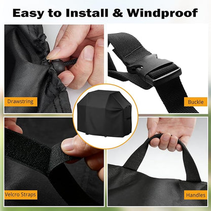 Grill Cover for KitchenAid 4-Burner Gas Grills, Premium 56-Inch cover for 700-0745A 720-0745B 730-0745 - All-Weather Protection, Rip-Proof Straps, UV Resistant BBQ Cover (56"W x 23"D x 48"H)