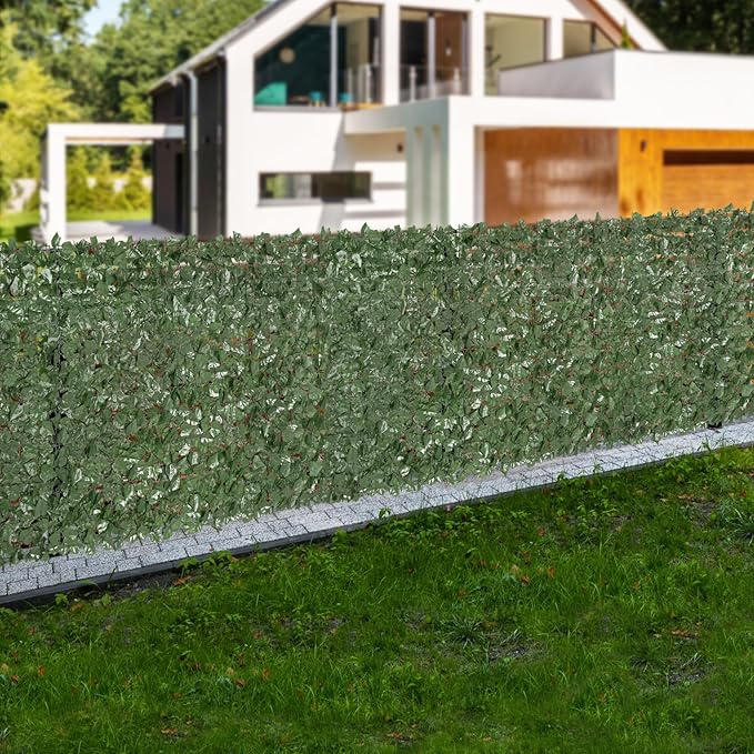 VEVOR Artificial Ivy Privacy Fence Screen, 59 x 98 in Faux Ivy Vine Leaf Hedges Fence, Greenery Privacy Fence with Strengthened Joint, Green Wall Decoration for Outdoor Garden, Yard, Balcony