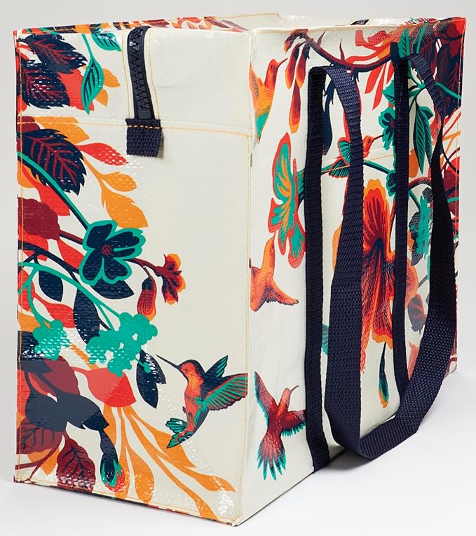 Blue Q Reusable Shoulder Tote Bag – Carry Everywhere Bag with a Hefty Zipper, Durable, Fun Design, 95% Recycled Material