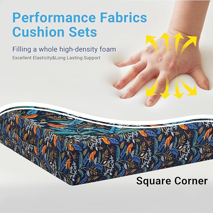 Outdoor Cushions for Patio Furniture,Outdoor Seat Cushion Set 24 x 24 x 4 Inch,Waterproof & Fade Resistant Outdoor Chair Cushions, Patio Chair Cushion, Black Nightingale