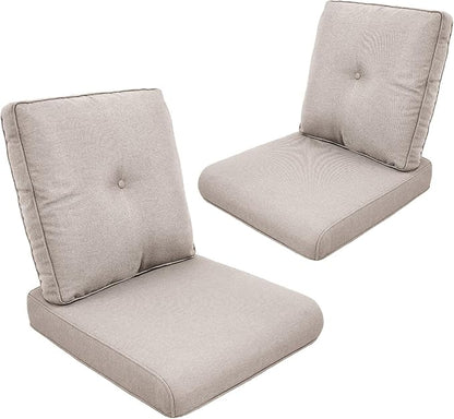 Patio Cushions for Outdoor Furniture - 22" x 25" x 4" UV Resistant Thick Foam Cushions Water Resistant Replacement Cushion for Outdoor Patio Furniture Chair/Sofa/Couch | Beige | 2-Pack |