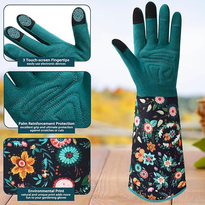 Trifabricy Gardening Gloves for Women - Long Garden Gloves with Grip Breathable, Thorn-Proof Puncture-Resistant Work Gloves