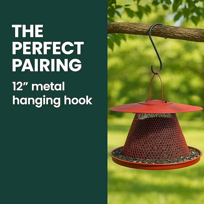 Perky-Pet Durable Wild Bird Feeder - 2.5 lb Seed Capacity - Feed up to 15 Birds at Once - Red, C00322 - Hanging Wild Bird Feeder for Outdoor Decor