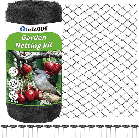 Garden Mesh Netting 15x20 FT - Heavy Duty Bird Net, Mesh Pest Barrier Reusable Ultra Fine Deer Fence Netting Crops Row Cover Raised Bed Protect Fruits Flower Vegetables from Bird Deer Squirrel